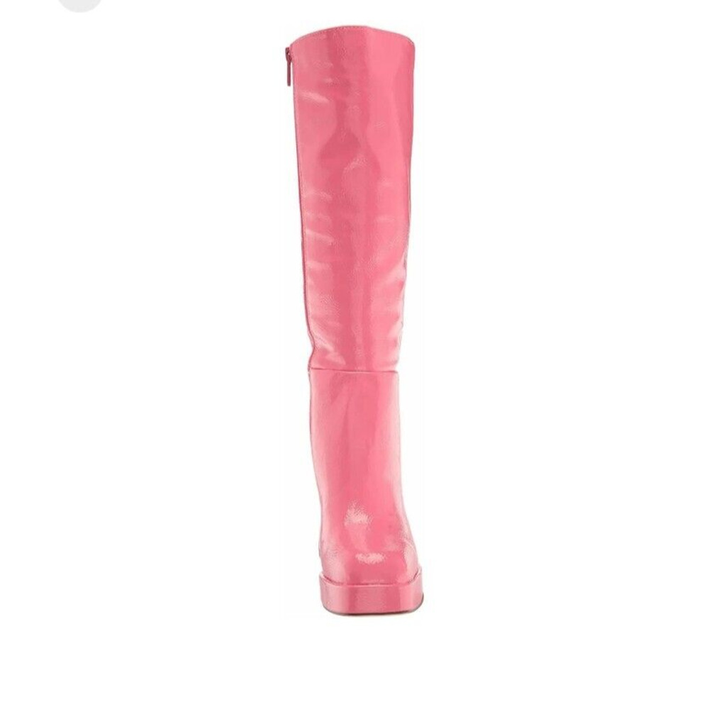 NEW Sam Edelman Boots Kylie Pink Patent Leather Knee High Platform Womens  6.5 - Picture 3 of 9